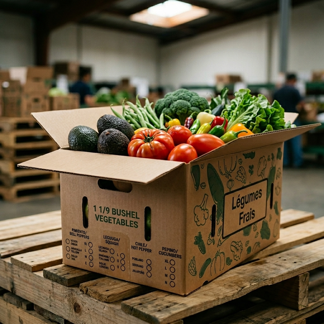 Caja de cartón para verdura
