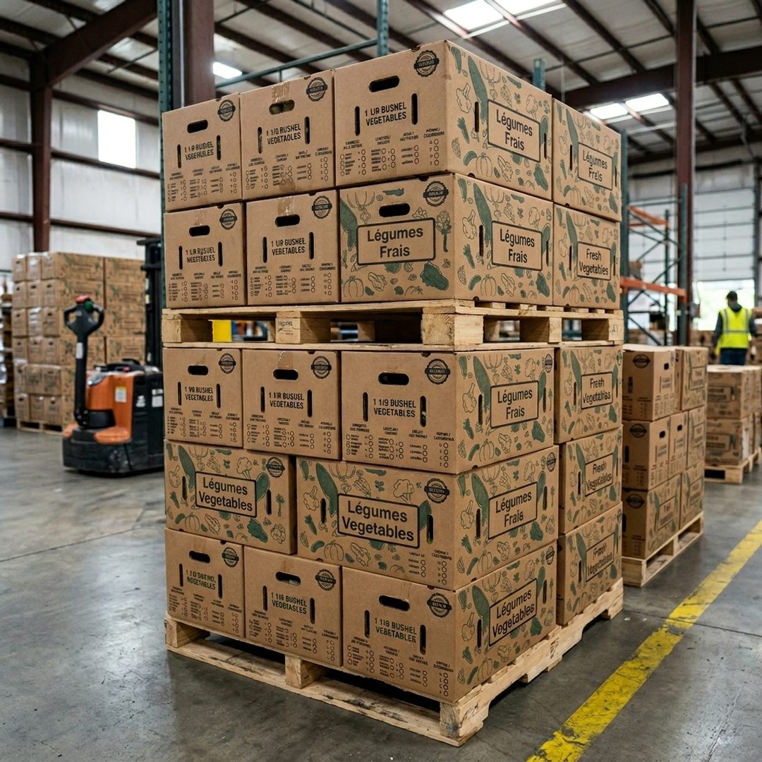 Cajas de cartón para verduras